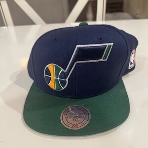 Nostalgia Navy and Green Utah Jazz Mitchell and Ness Cap